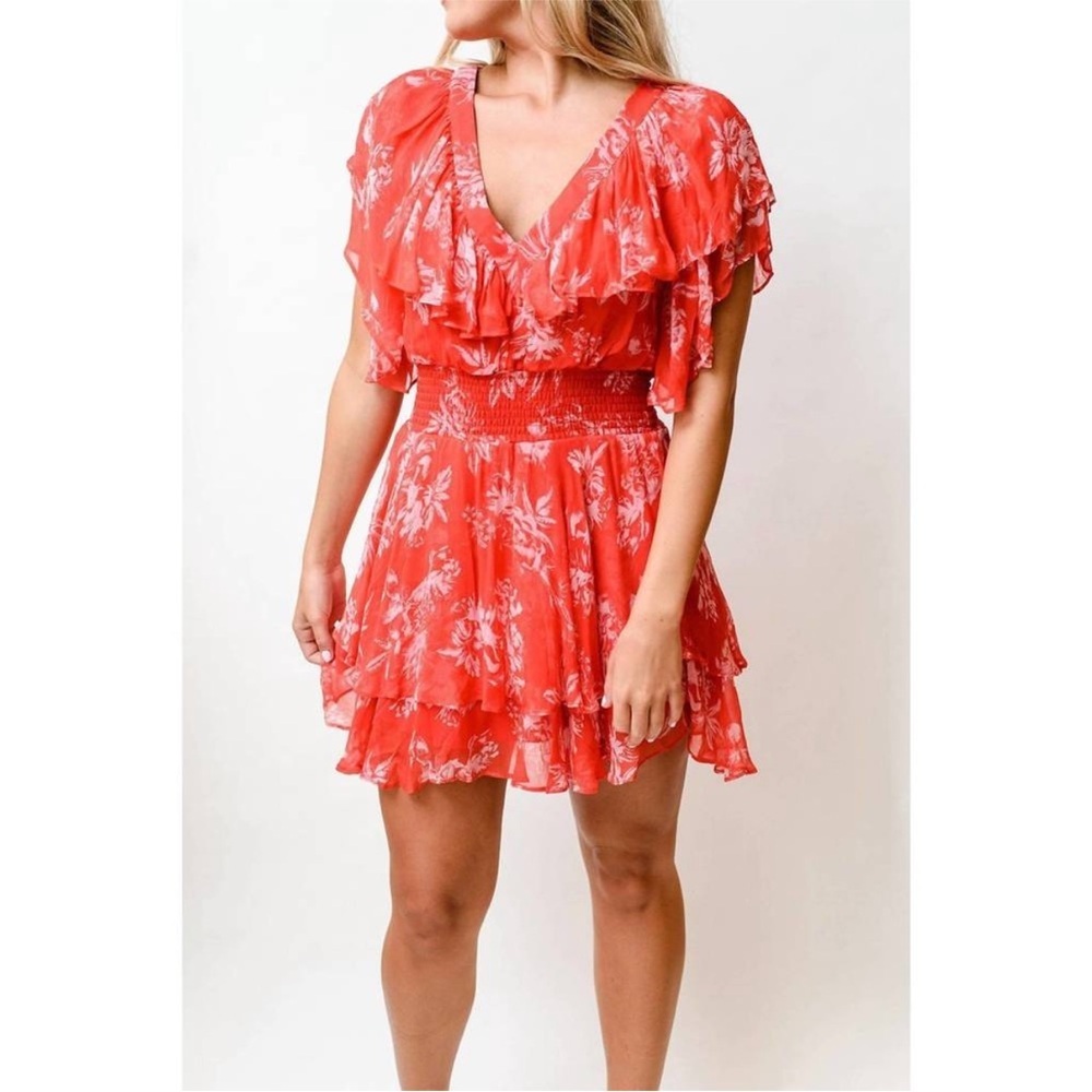 Gilner Farrar Finley Mini Dress In Red Floral Size Medium